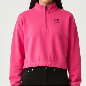 Calvin Klein Women's Pink Quarter-Zip Sweatshirt